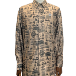 men’s shirt sumpah pemuda pattern – cream
