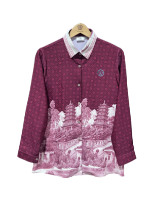 men’s shirt sumpah pemuda pattern – cream