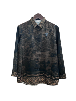 men’s shirt sumpah pemuda pattern – cream