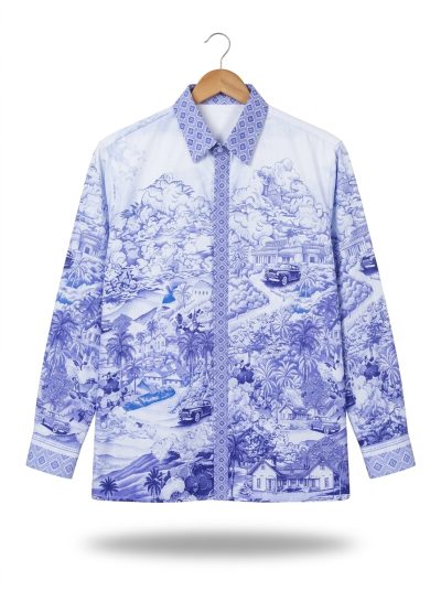 men’s shirt bn10 – blue, long sleeve