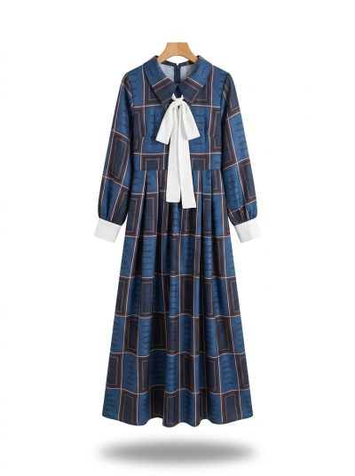 women’s dress republiken pattern – navy
