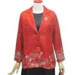 women’s blazer kubah timah pattern – red
