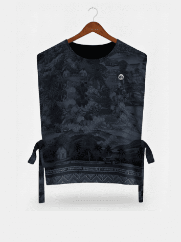 women’s tie strap vest bn10 pattern – black