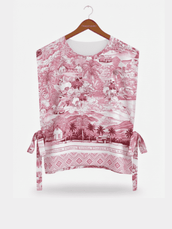 women’s tie strap vest bn10 pattern – pink