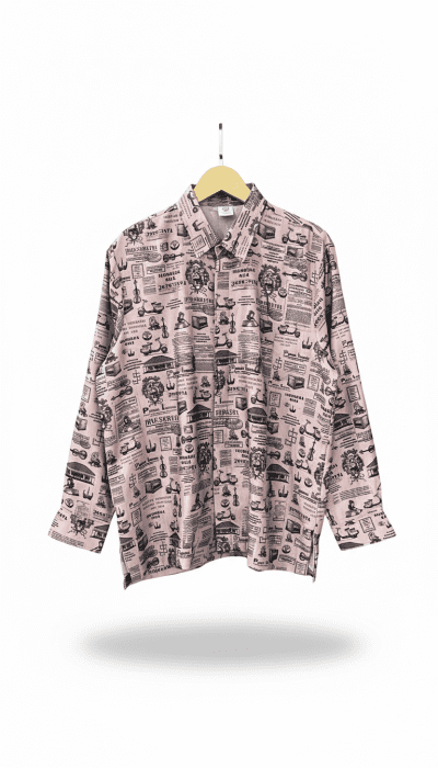 men’s shirt sumpah pemuda pattern – light brown