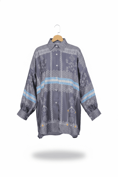 women’s shirt pengantin baru pattern – grey