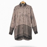 women’s shirt penjaga sang saka pattern – brown