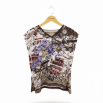 women’s tie strap vest b25 michel pattern – brown