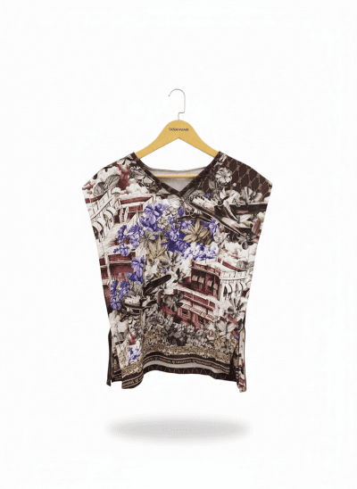 women’s tie strap vest b25 michel pattern – brown