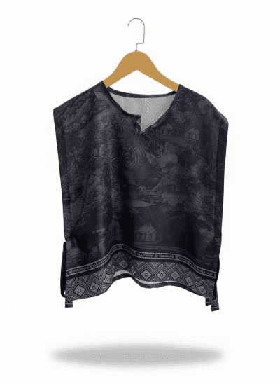 women’s tie strap vest bn10 pattern – black