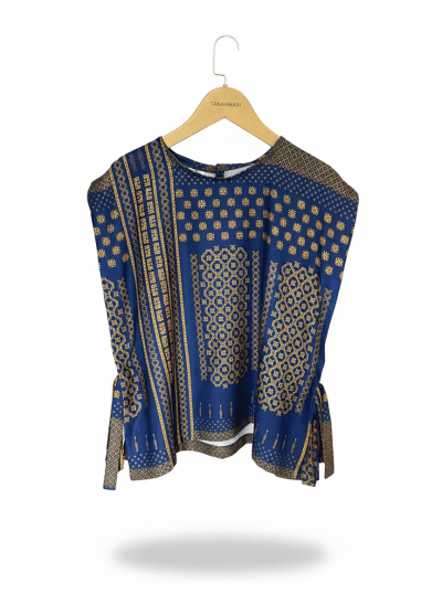 women’s tie strap vest onderhandalichen pattern navy