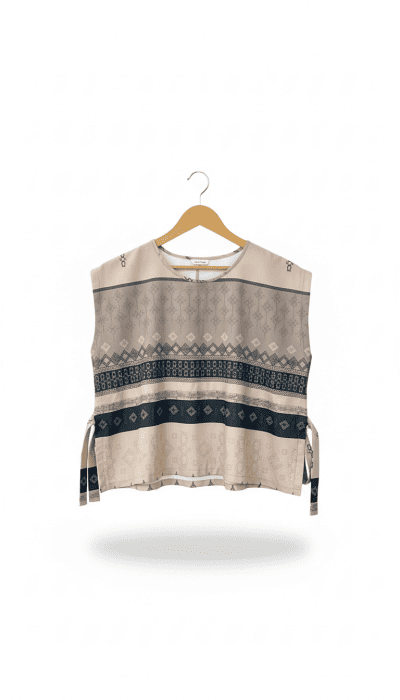 women’s tie strap vest penjaga sang saka – brown