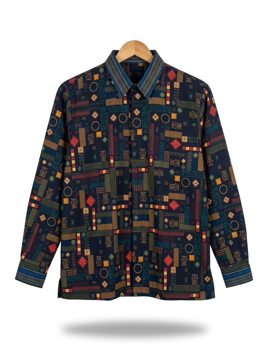 men’s shirt memoar pattern – black, long sleeve men’s shirt memoar pattern – black, long sleeve