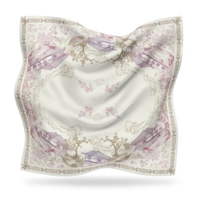 conference pangkalpinang pattern scarf – cream