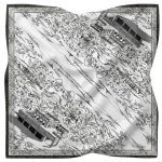 bergh hotel pattern scarf – cream