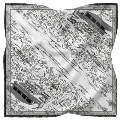 bergh hotel pattern scarf – cream