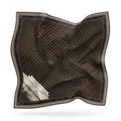 bergh hotel pattern scarf – black (salin)