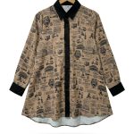 women’s shirt jejak swatantra strip pattern – butter yellow (salin)
