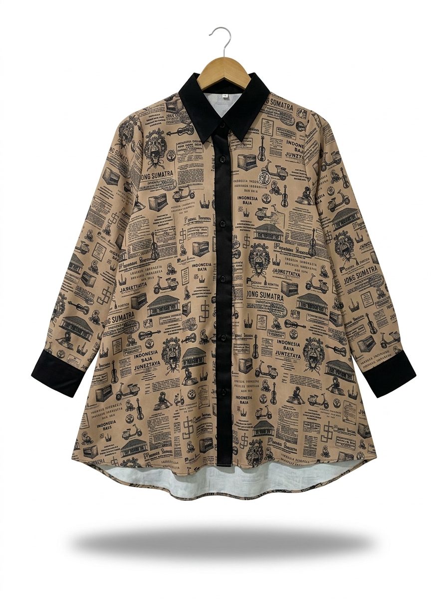 women’s shirt jejak swatantra strip pattern – butter yellow (salin) women’s shirt jejak swatantra strip pattern – butter yellow (salin)