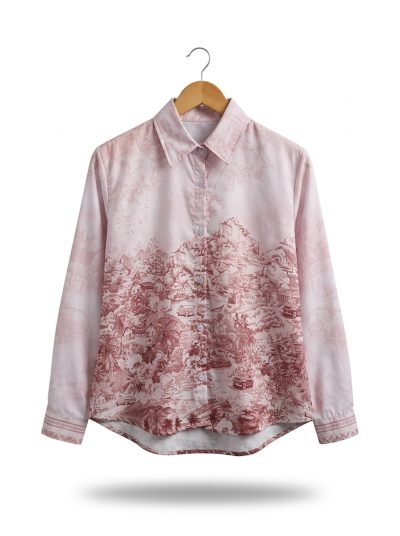 women’s shirt jejak swatantra strip pattern – butter yellow (salin)