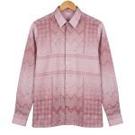 men’s shirt srikandi mekar pattern – grey, long sleeve (salin)