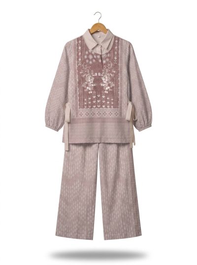 one set vest tali srikandi mekar pattern – pink