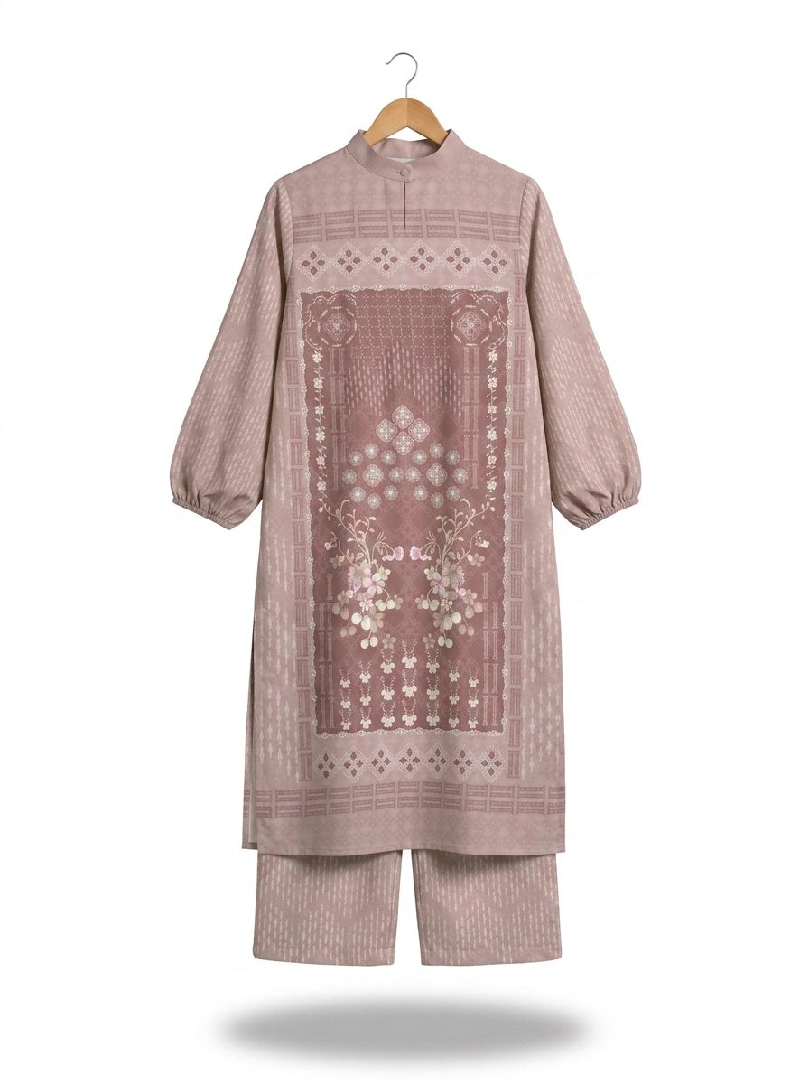 one set tunik srikandi mekar pattern – pink one set tunik srikandi mekar pattern – pink