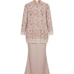 one set kurung jejak swatantra pattern – teal yellow