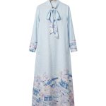 women’s dress republiken pattern – navy (salin)