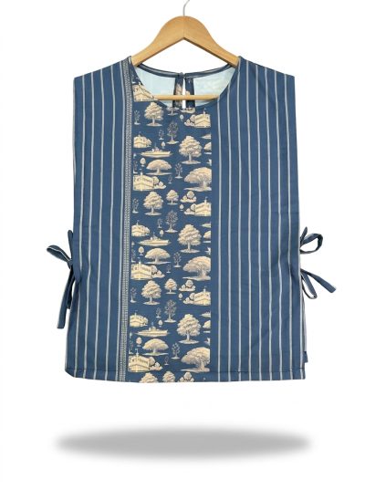 women’s bn10 tie strap vest – blue (salin)
