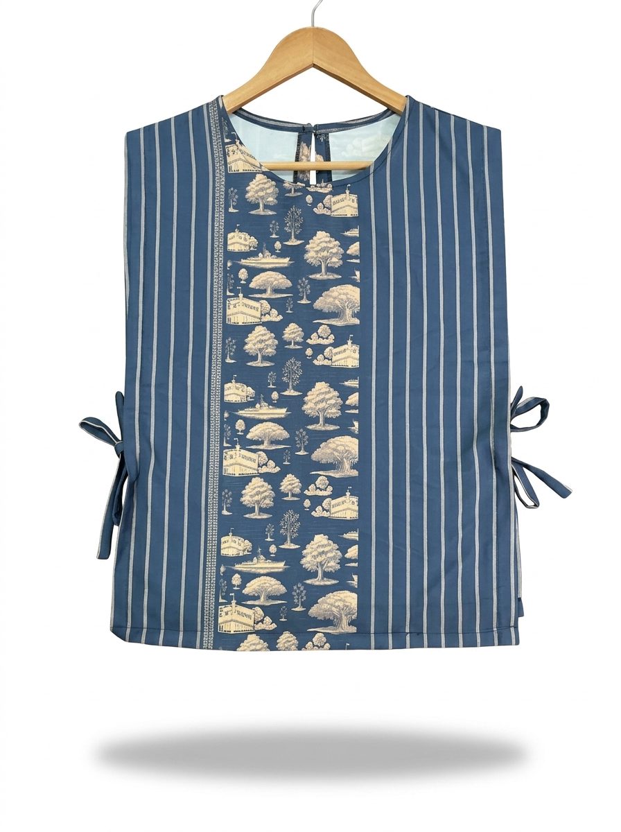 women’s bn10 tie strap vest – blue (salin) women’s bn10 tie strap vest – blue (salin)
