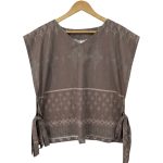women’s tie strap vest jejak swatantra pattern – butter yellow (salin)