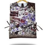 women’s tie strap vest masterpice pangkalpinang pattern – cream