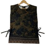 women’s tie strap vest masterpice pangkalpinang pattern – cream