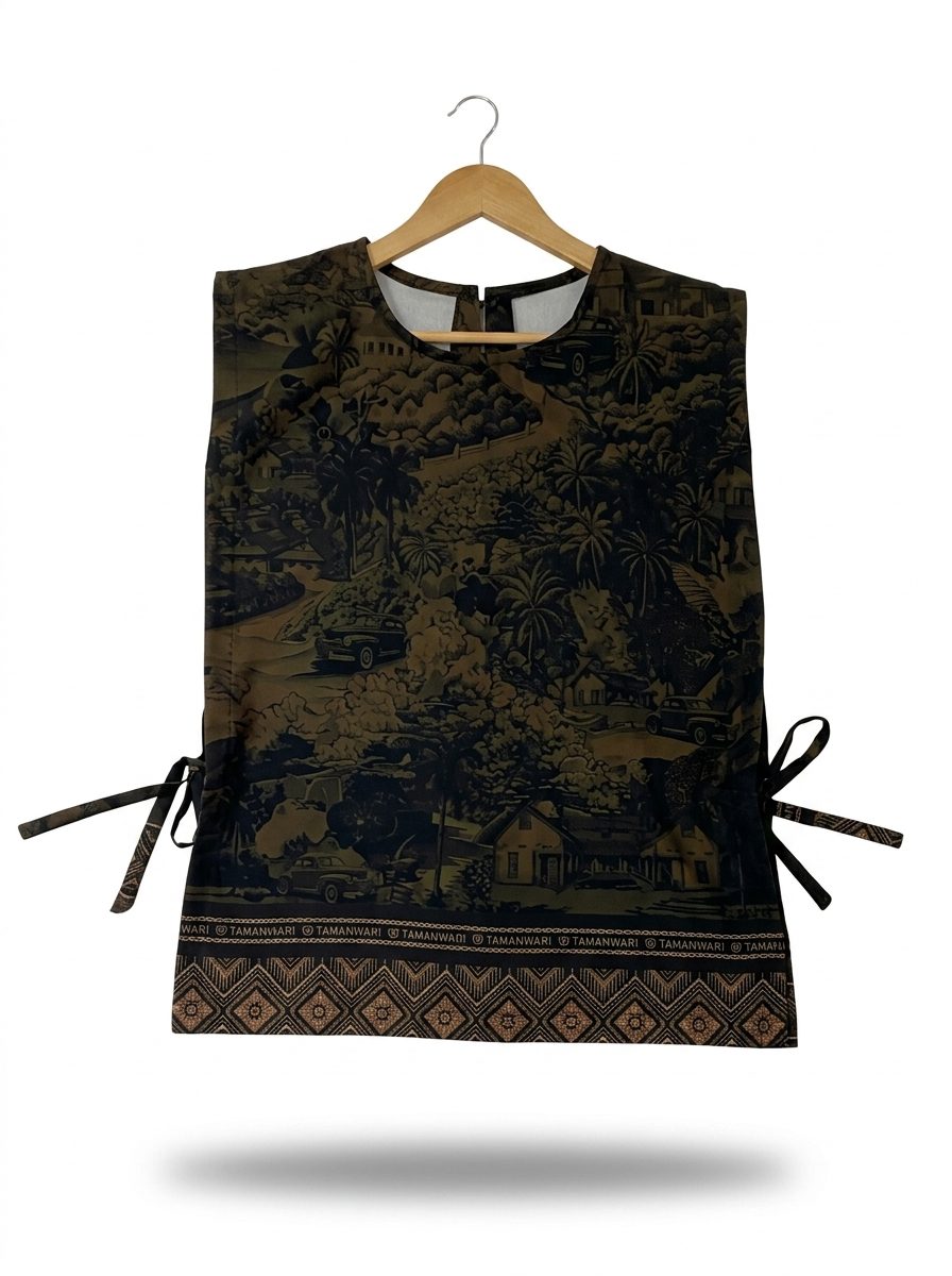 women’s tie strap vest masterpice pangkalpinang pattern – cream women’s tie strap vest masterpice pangkalpinang pattern – cream