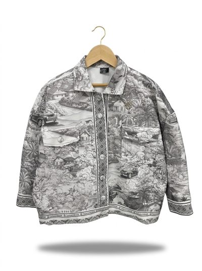 women’s oversize jacket world attention pattern (salin)