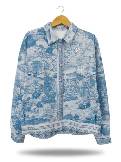 women’s oversize jacket world attention pattern (salin)