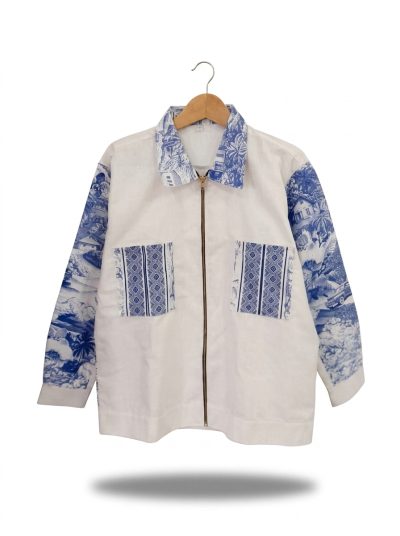 women’s oversize jacket world attention pattern (salin)