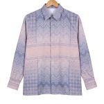 men’s shirt srikandi mekar pattern – grey, long sleeve